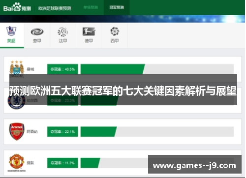 预测欧洲五大联赛冠军的七大关键因素解析与展望